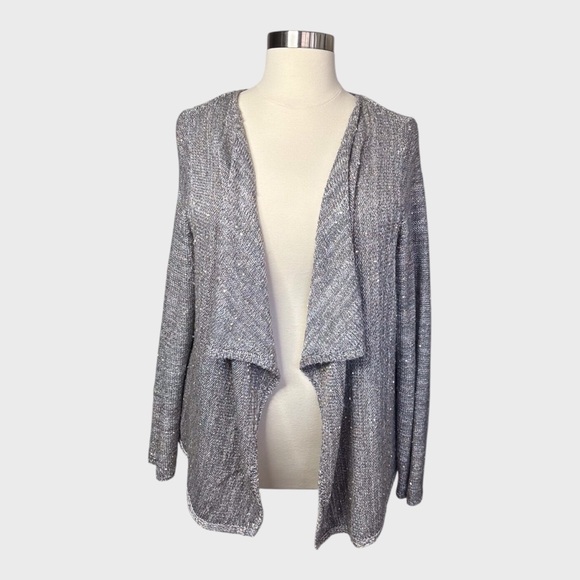 Women's Gray Open Front Sweater - Picture 1 of 6